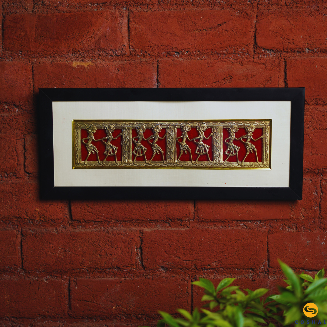 Handmade Wall Frame | Dokra art | Brass Tribal Wall Decor | Coshal | CD45 1