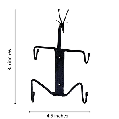 Handmade Wrought Iron Deer Key Hanger 4 Hooks | Best For Wall Decor | Coshal | CI16 2