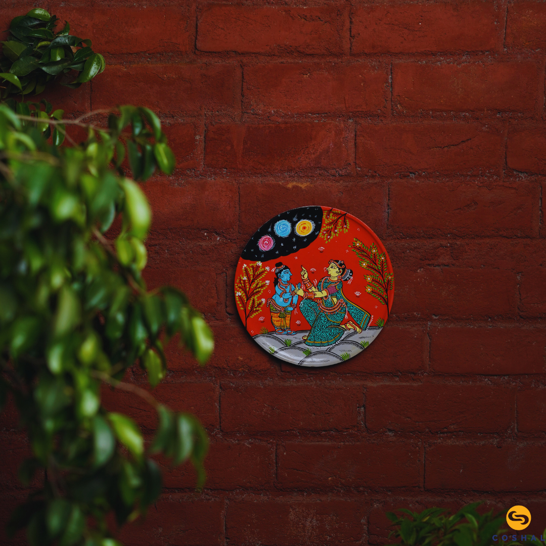 Krishna Yashoda Wall Plate | Traditional Handpainted Pattachitra Wall Decor | Coshal | OD21 2