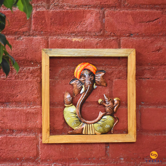 Lord Ganesha Wall Frame | Wrought Iron Wall Decor | Decorative Showpiece for Wall Decor | WD1 