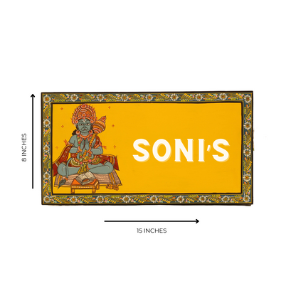 Lord Hanuman Handpainted Pattachitra Customized Wooden Nameplates | NM08 2