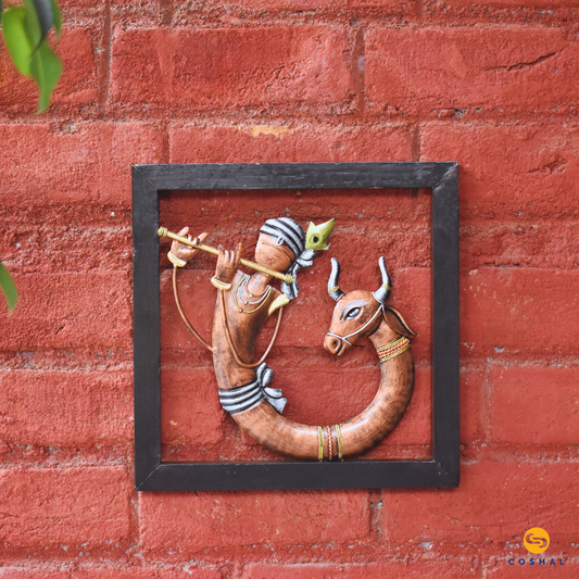 Lord Krishna Wall Frame | Wrought Iron Decor for Homes | Handmade Decorative Wall Hanging | WD2 