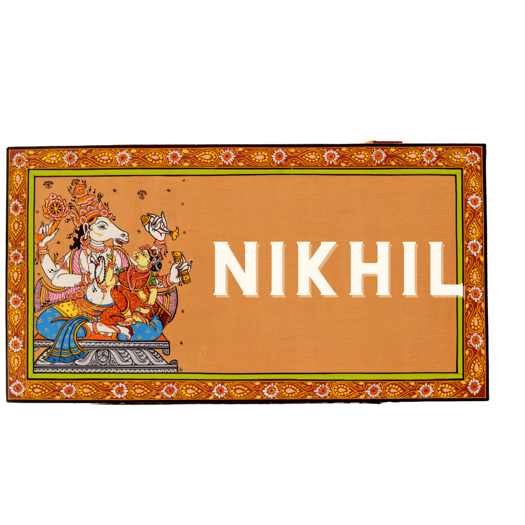 Pattachitra Hayagriva Avtar Lord Vishnu House and Office Door Personalized Wooden Name plates | NM20 2
