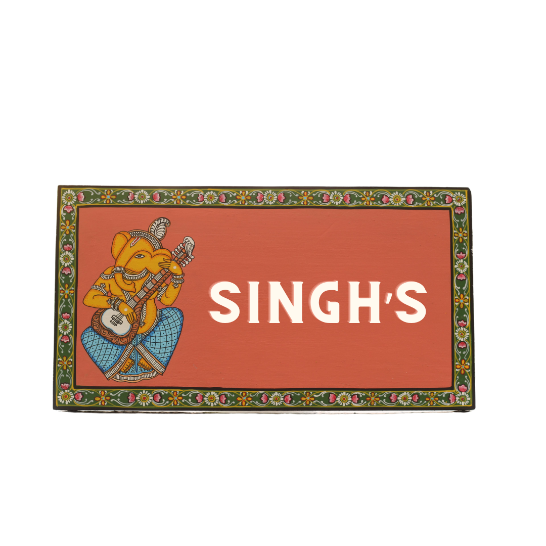 Pattachitra Lord Ganesha Nameplates | Customized Wooden Name plates | NM05 2
