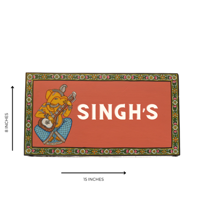 Pattachitra Lord Ganesha Nameplates | Customized Wooden Name plates | NM05 3