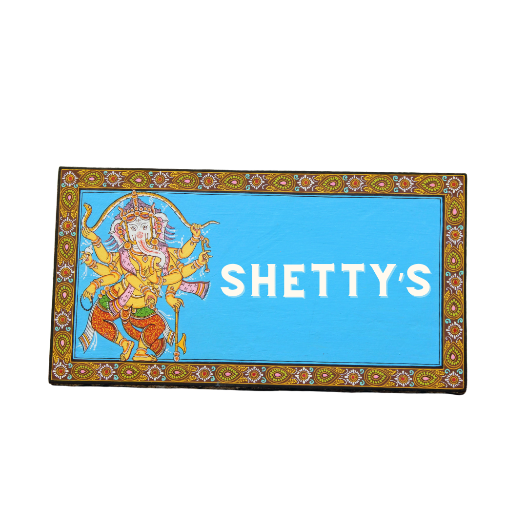 Pattachitra Lord Shree Ganesha House and Office Door Personalized Wooden Name plates | NM13 2