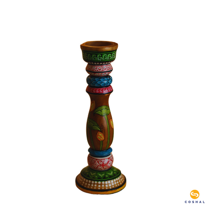 Pattachitra Wooden Candle Holder | Best for table decor | Coshal | OD72 4