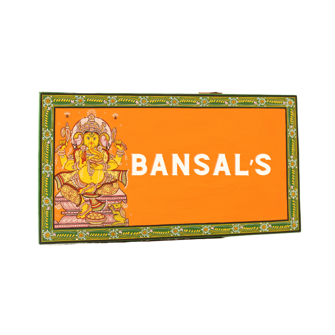 Personalized Lord Ganesha Wooden Pattachitra Name plates | NM23 2
