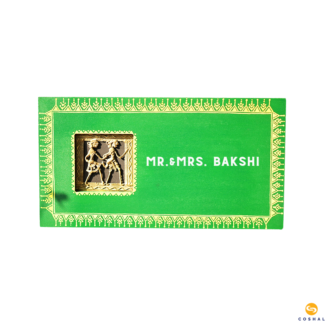 Personalized Wooden Dhokra Jali  Name plates | Square Shaped | Coshal |  NM49