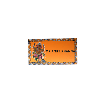 Pattachitra  Personalized Wooden Name plates | Square Shaped | Coshal | NM43