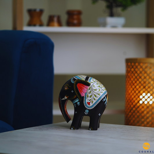 Standing elephant | Handpainted Wooden Pattachitra | Best for table decor | Coshal | OD30 1