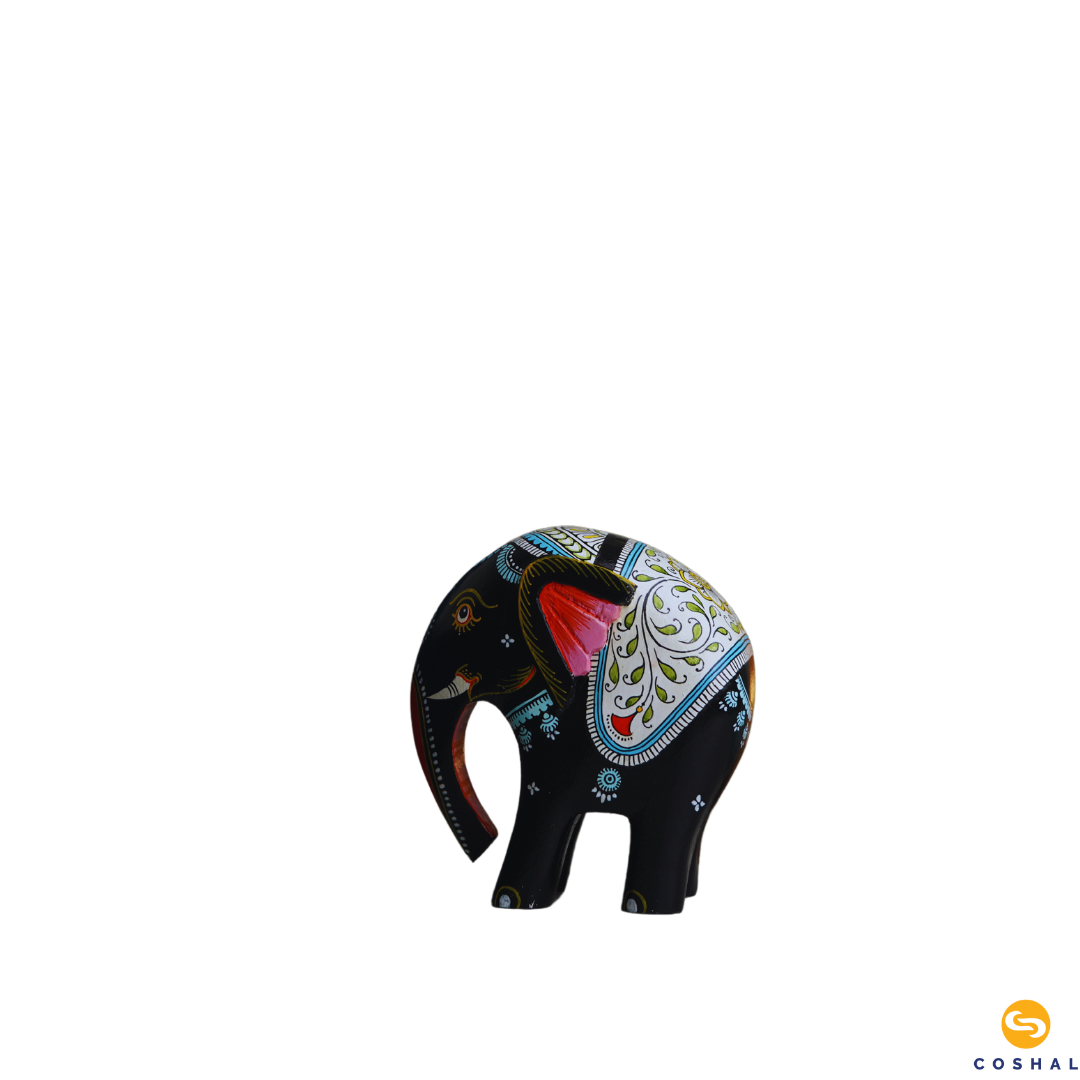Standing elephant | Handpainted Wooden Pattachitra | Best for table decor | Coshal | OD30 4