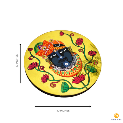 Lord Shrinath Handpainted Wall Plates | Pattachitra | Best for wall decor | Coshal | WD23