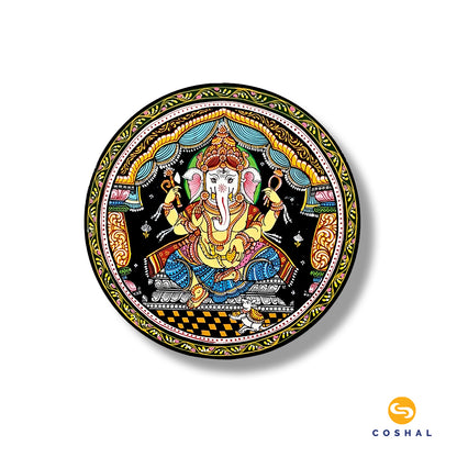 Lord Ganesh Wall Plate Pattachitra | OD84