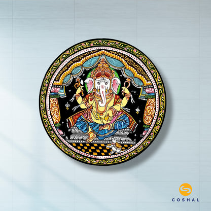 Lord Ganesh Wall Plate Pattachitra | OD84