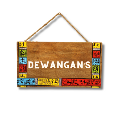 Warli Art Wooden House and Office Door Custom Name plates | NM16 2