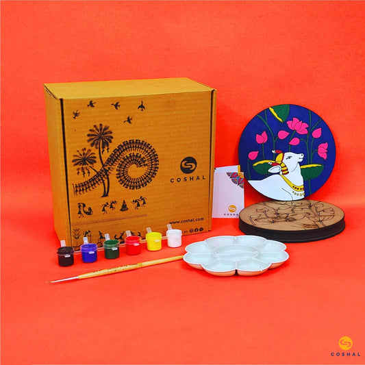 Indian Ethnic Art Pichwai Coasters Painting Kit | Coshal DIY02