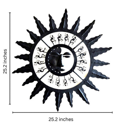 Wrought Iron Abstract Tribal Metal Sun and Moon | Coshal | CI42 3