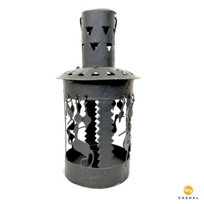 Wrought Iron Circular Lantern | Tribal Tealight Candle Holder | Coshal | CI33 3