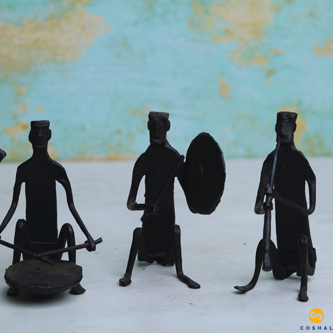 Wrought Iron metal Tribal Musician Set | Decorative Figurines | Coshal | CI39  2