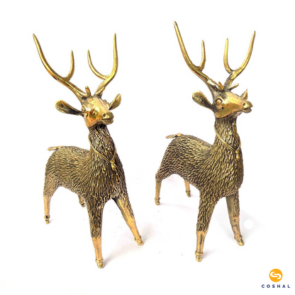 Deer pair | Tribal Handicraft | Home décor | Bastar Art | Coshal Art | Dhokra Art | ADH01004