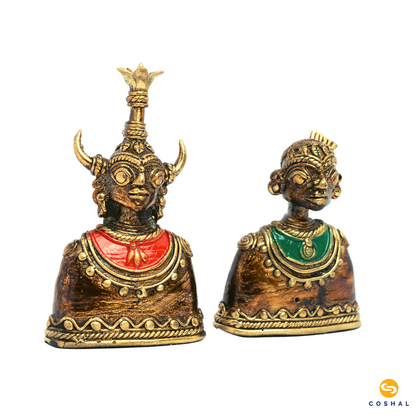 Tribal Couple Madia Madin | Dhokra Brass Decor | Best for Table Tops | Bastar Dhokra Art | Coshal | CD12 4