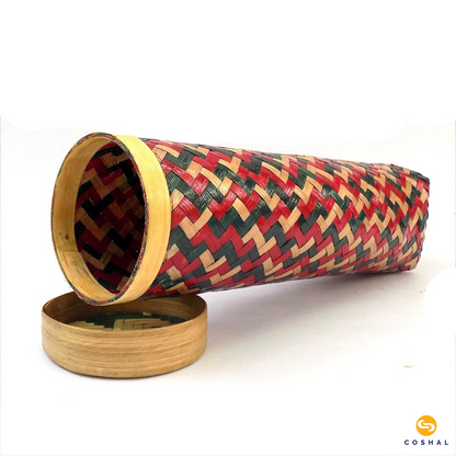 Coshal Art | Bamboo Natural Hand Made | Pencil Box | Multicolor | Pack of one | C02HD04016