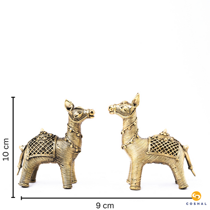 Brass Camel Showpiece | Dhokra Brass Decor | Best Kept as figurines | Bastar Dhokra Art | Coshal | CD04 12