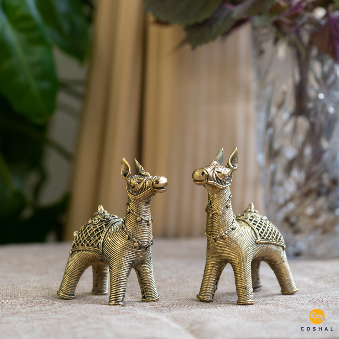 Brass Camel Showpiece | Dhokra Brass Decor | Best Kept as figurines | Bastar Dhokra Art | Coshal | CD04 2