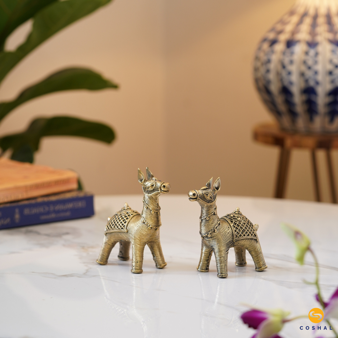 Brass Camel Showpiece | Dhokra Brass Decor | Best Kept as figurines | Bastar Dhokra Art | Coshal | CD04 3