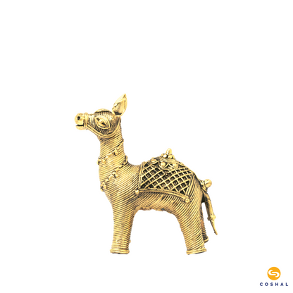 Brass Camel Showpiece | Dhokra Brass Decor | Best Kept as figurines | Bastar Dhokra Art | Coshal | CD04 7