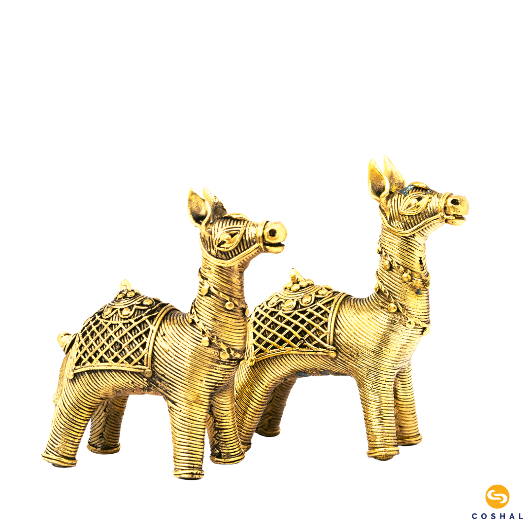 Brass Camel Showpiece | Dhokra Brass Decor | Best Kept as figurines | Bastar Dhokra Art | Coshal | CD04 8