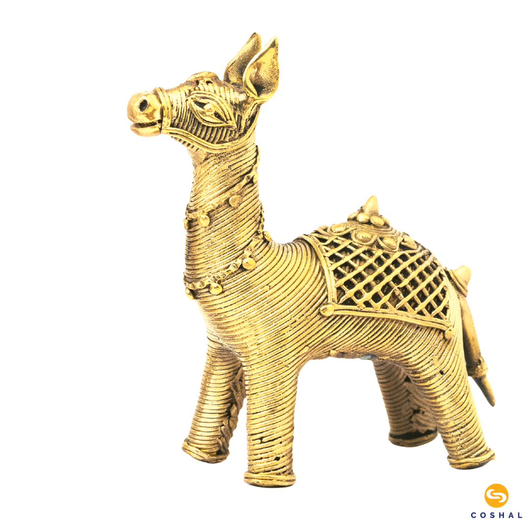 Brass Camel Showpiece | Dhokra Brass Decor | Best Kept as figurines | Bastar Dhokra Art | Coshal | CD04 9