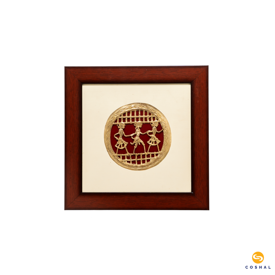 Brass Dhokra Art Wall Frame | Best for wall decor | Brass Decor 10x10 inches | Coshal | CD39 2