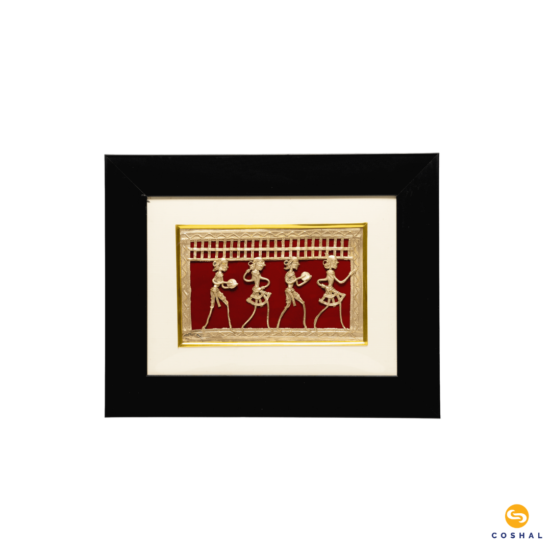 Brass Dhokra Art Wall Frame | Dokra art | Home and Wall Decor |  Brass Decor 12x9 inches | Coshal | CD41 2