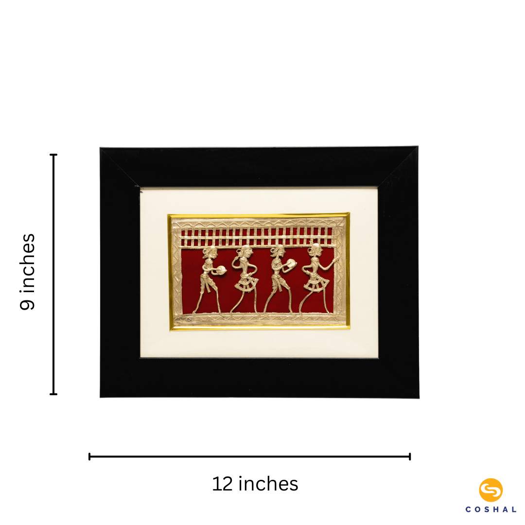 Brass Dhokra Art Wall Frame | Dokra art | Home and Wall Decor |  Brass Decor 12x9 inches | Coshal | CD41 3