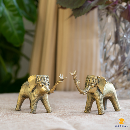 Brass Elephant Decor | Best for table tops |  Bastar Dhokra Art | Room Decor | Coshal | CD05 2