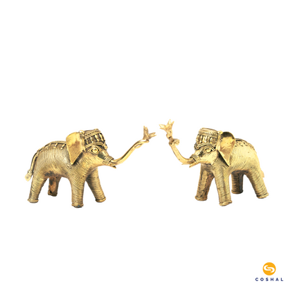 Brass Elephant Decor | Best for table tops |  Bastar Dhokra Art | Room Decor | Coshal | CD05 3