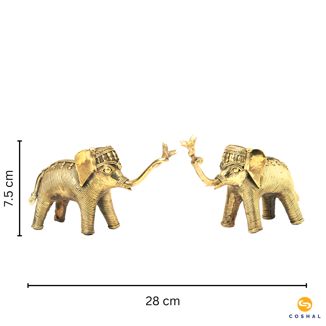 Brass Elephant Decor | Best for table tops |  Bastar Dhokra Art | Room Decor | Coshal | CD05 6