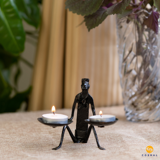 Candle Stand Tealight Holder | Wrought Iron | Gifting and Home Décor for Diwali | Coshal | CI13 1