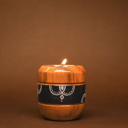 Coshal Arts| Wooden Tealight Holder/ Candle Folder with 1 tealight for Home Decoration Diwali Lighting Gift Christmas | 1 Piece |D10 - Coshal 1