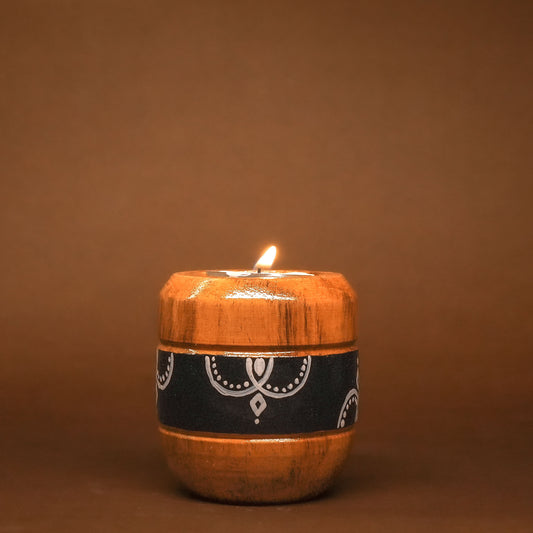 Coshal Arts| Wooden Tealight Holder/ Candle Folder with 1 tealight for Home Decoration Diwali Lighting Gift Christmas | 1 Piece |D10 - Coshal 1
