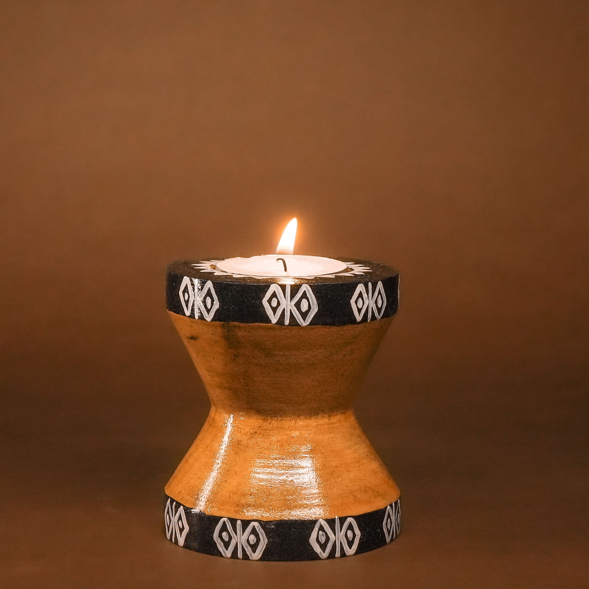 Coshal Arts| Wooden Tealight Holder/ Candle Folder with 1 tealight for Home Decoration Diwali Lighting Gift Christmas | 1 Piece |D11 - Coshal 1