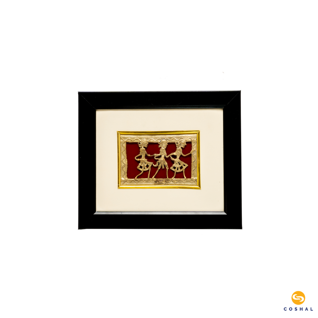 Dhokra Art Wall Frame | Dhokra Brass Art | Wall Decor Items | Brass Decor 10x8 inches | Coshal | CD38 2