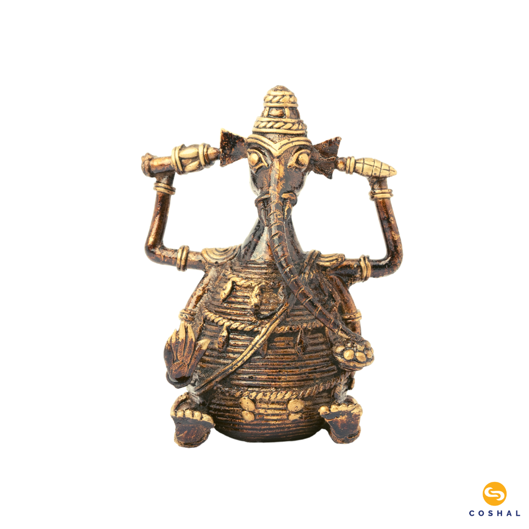 Ganesh Statue | Dhokra Bastar Art | Best for Puja and home decor | Bastar Dhokra Art | Room Decor | Coshal | CD19 3