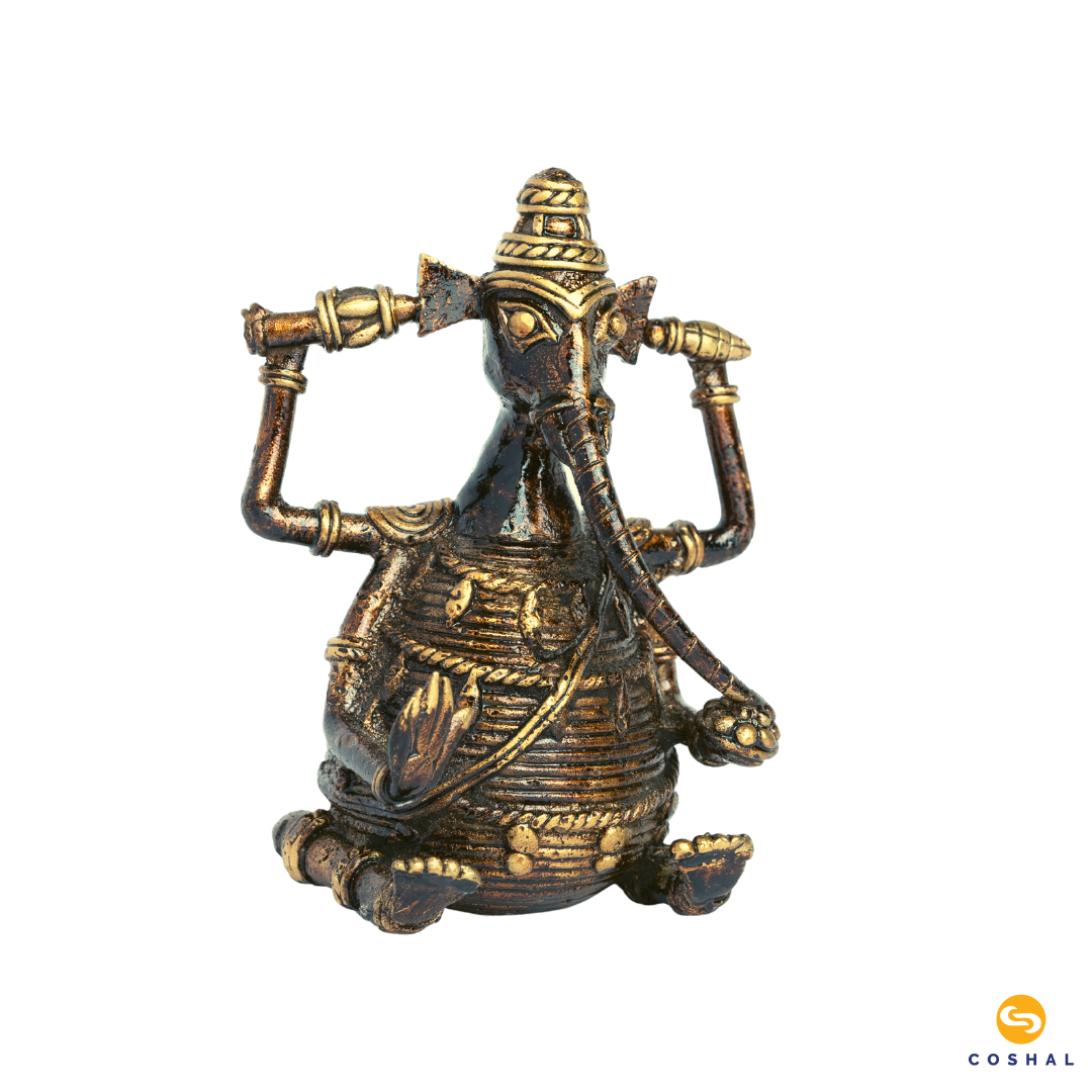 Ganesh Statue | Dhokra Bastar Art | Best for Puja and home decor | Bastar Dhokra Art | Room Decor | Coshal | CD19 4