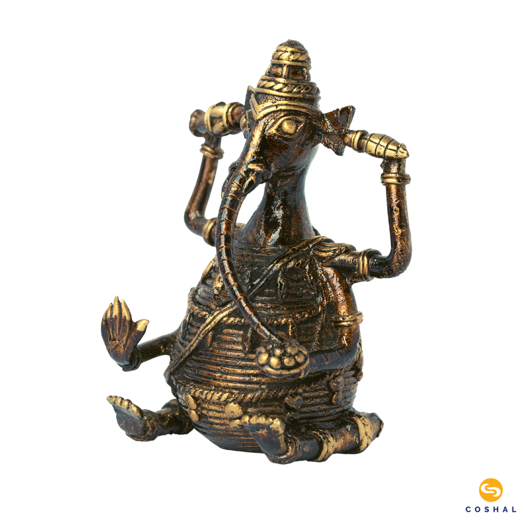 Ganesh Statue | Dhokra Bastar Art | Best for Puja and home decor | Bastar Dhokra Art | Room Decor | Coshal | CD19 5