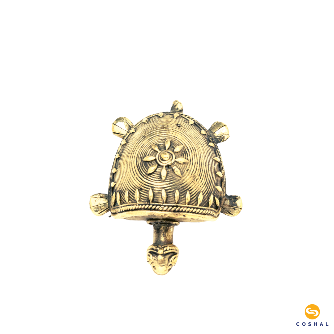 Handcrafted Brass Tortoise | Dhokra Brass Art | Best For attracting abundance | Coshal | CD10 4