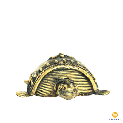 Handcrafted Brass Tortoise | Dhokra Brass Art | Best For attracting abundance | Coshal | CD10 5