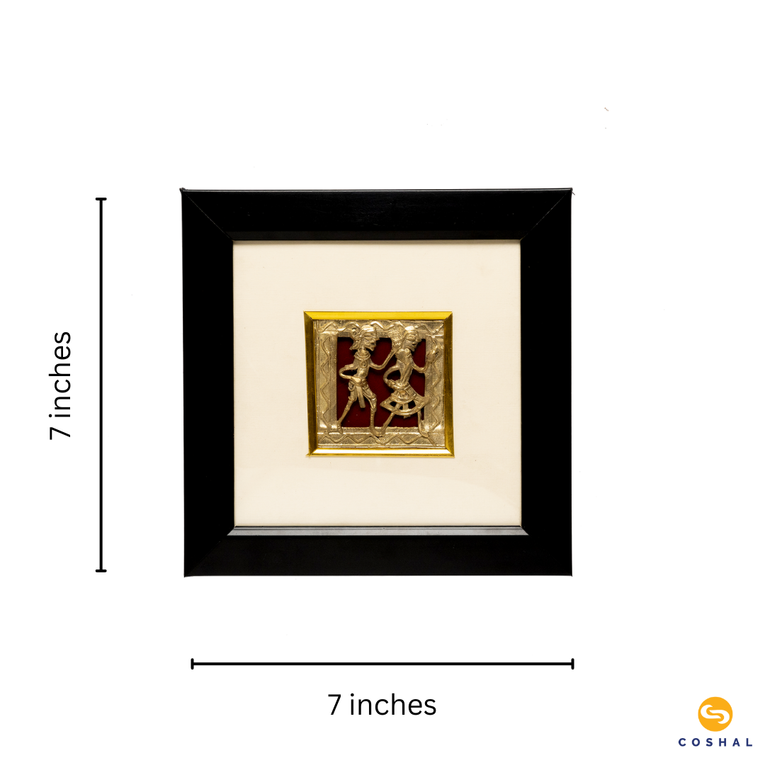 Handmade Brass Wall Frame | Dhokra Brass Art | Best for wall decor | Brass Decor 8X8 inches Coshal | CD32  3